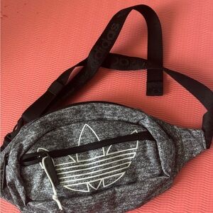 Adidas Gray and Black Belt Bag Sporty Design